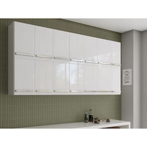 Armário Duplo Aéreo Com 14 Portas Alemanha Branco Bela Casa