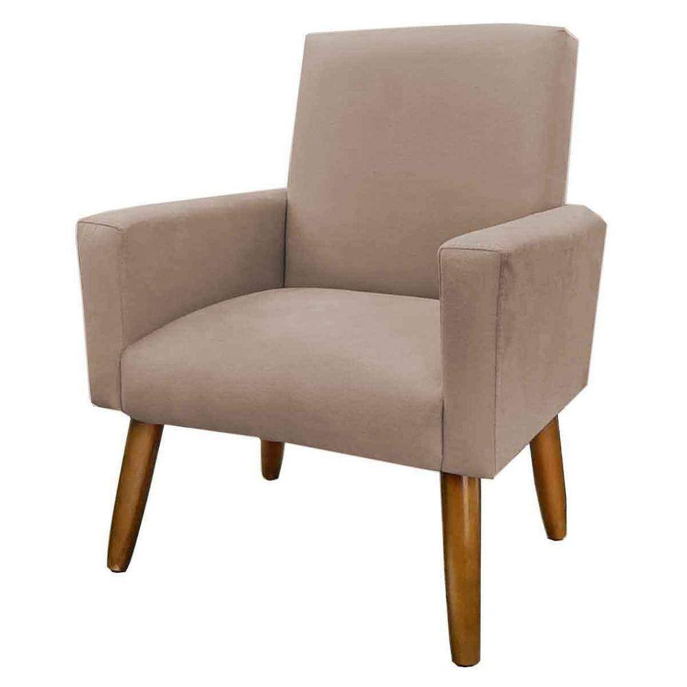 Poltrona Infantil Gaby Pé Palito Tecido Bege - Móveis Fortaleza