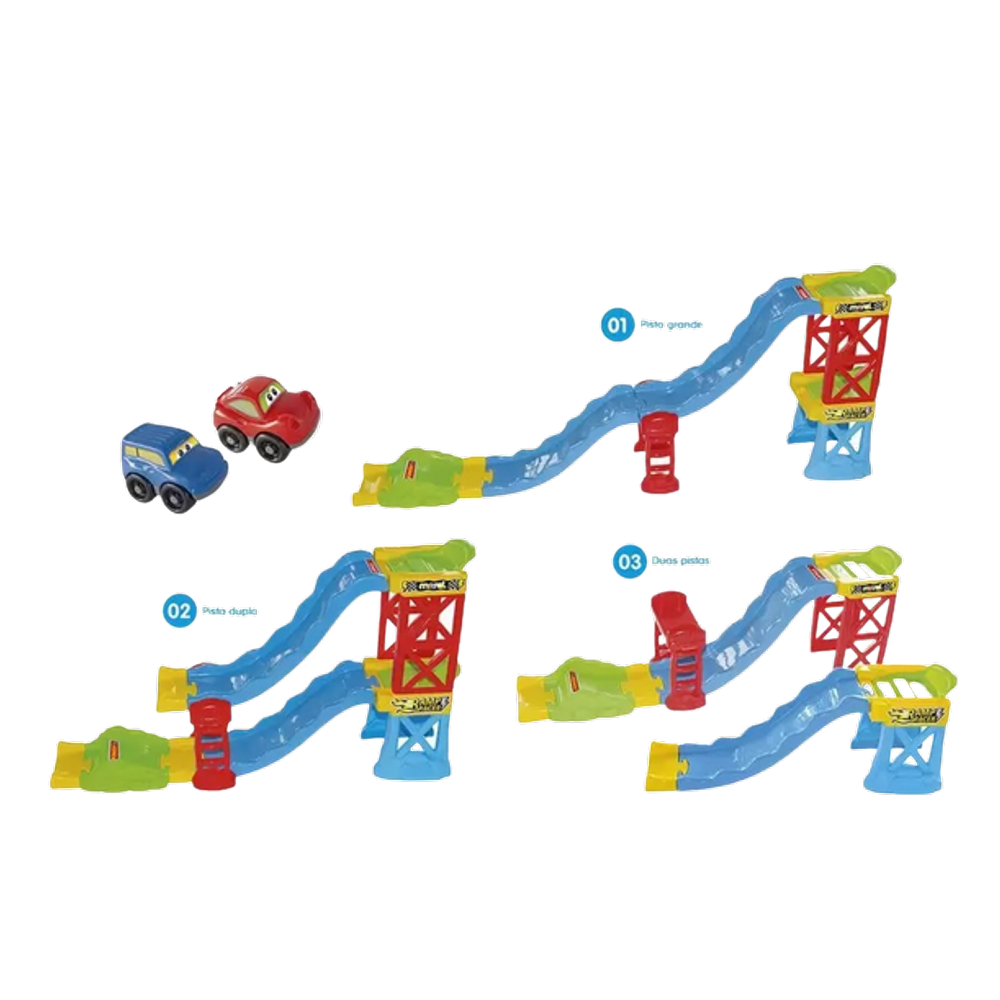 Super Pista Com 2 Carrinhos Ramp Racer 28 Peças - Maral