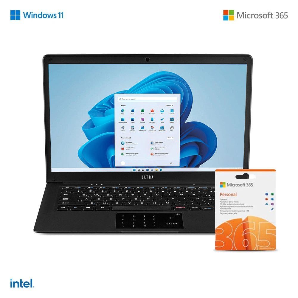 Notebook - Multi Ub235 Celeron N4020 1.10ghz 4gb 120gb Ssd Intel Hd Graphics Windows 11 Home Ultra - C/ Office 14,1