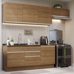 Armário de Cozinha Completa 260cm Rustic Glamy Madesa 03