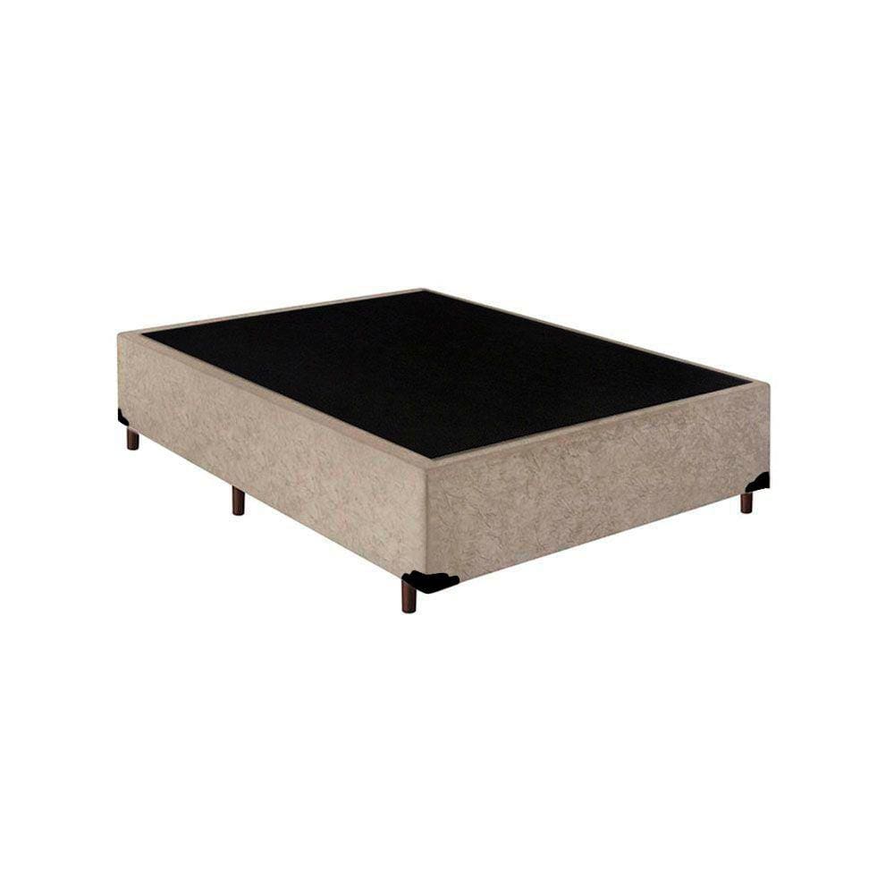 Base Box Casal Suede Extremo Reforçado HomeQueen Bege 40x138x188