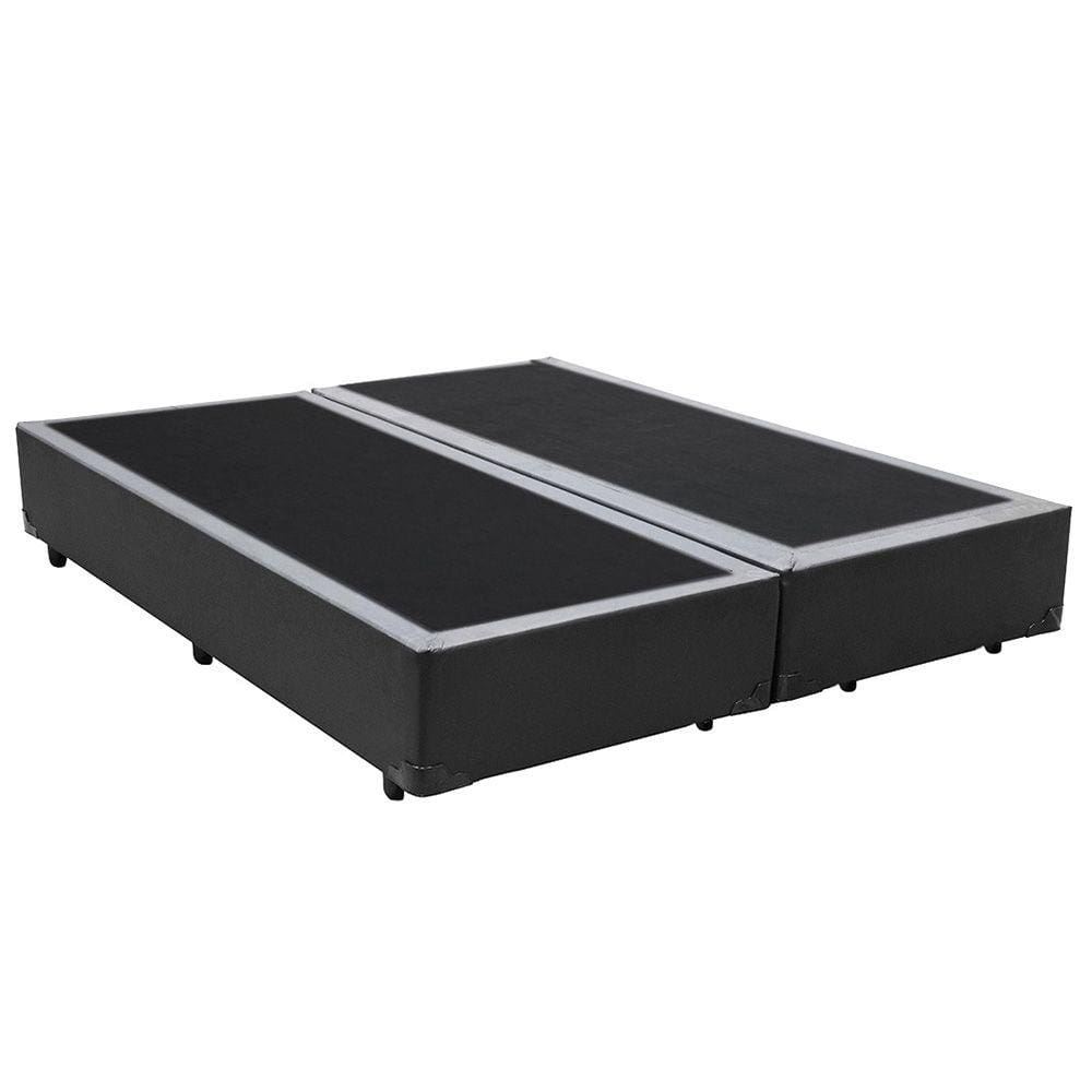 Base Box Blindado Casal Bipartido Extremo Reforçado HomeQueen Corino Cinza 40x138x188
