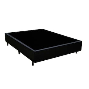 Base Box Casal Suede HomeQueen Preto 40x138x188