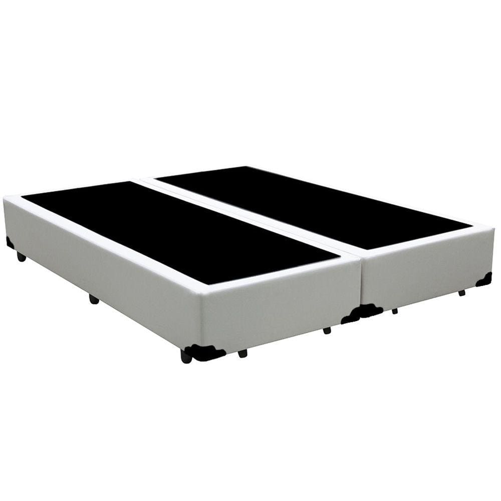 Base Box Casal Bipartido HomeQueen Corino Branco 40x138x188