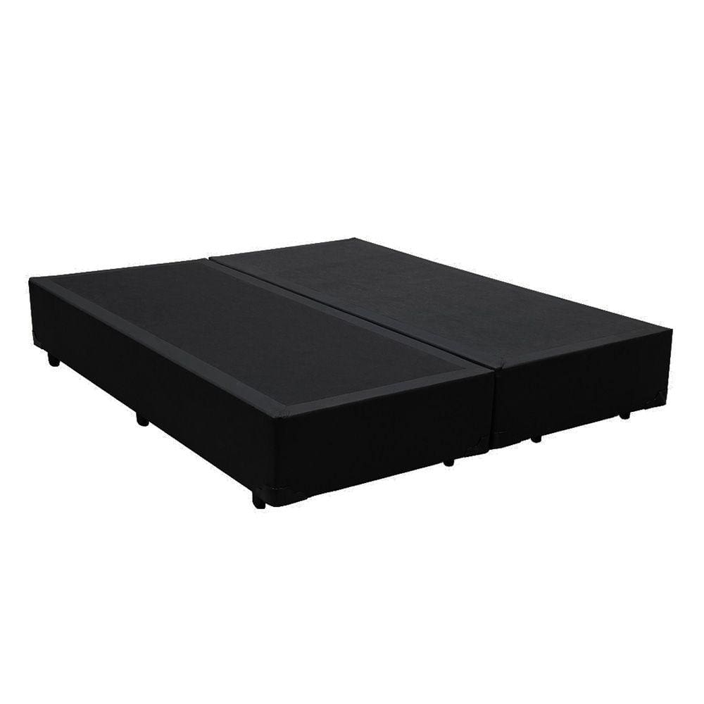 Base Box Casal Bipartido HomeQueen Corino Preto 40x138x188