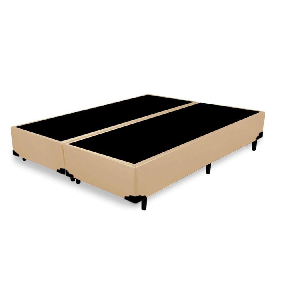 Base Box Casal Bipartido HomeQueen Corino Bege 40x138x188
