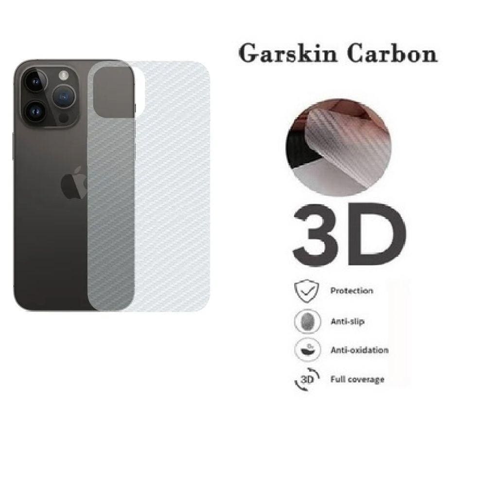 Película De Fibra De Carbono Verso Traseira Compatível IIphone 14 Pro Max 6.7