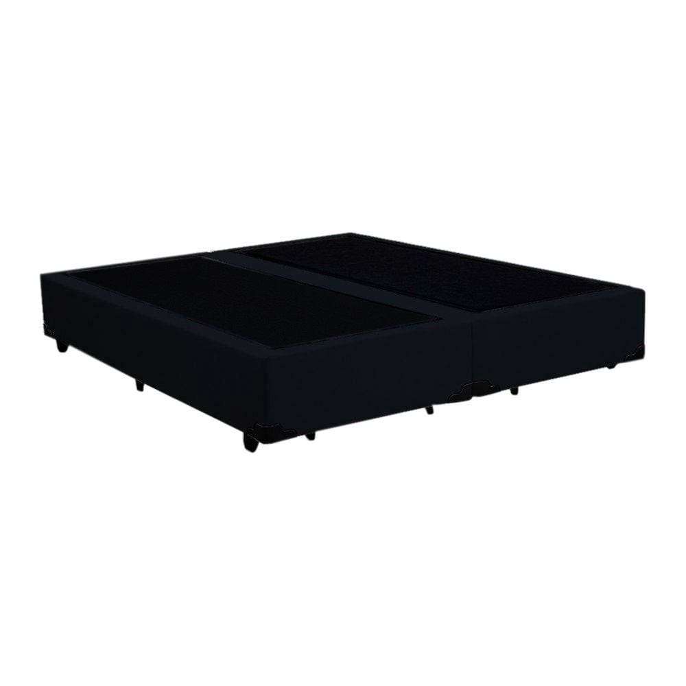 Base Box King Bipartido HomeQueen Suede Preto 40x193x203