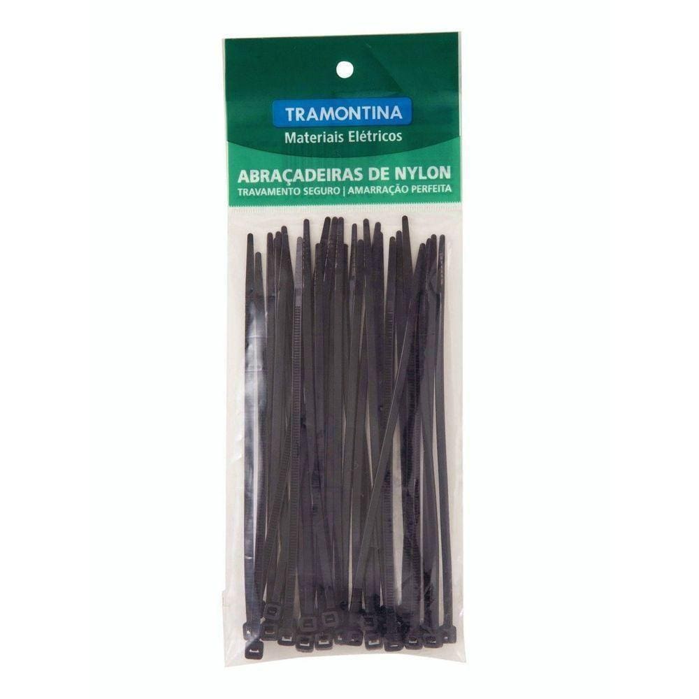 Abraçadeira De Nylon 200X4,8X1,5 Mm Tramontina Preta