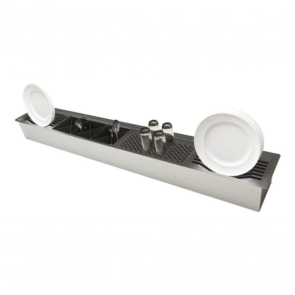 Canal Equipado Com Módulos Pratos Para Cozinha Aço Inox
