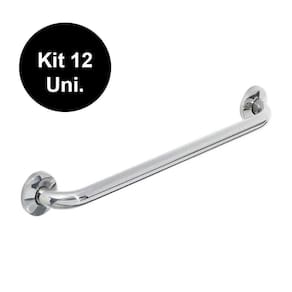 Alça De Apoio Banheiro 40Cm Inox Barra Kit 12 Unds