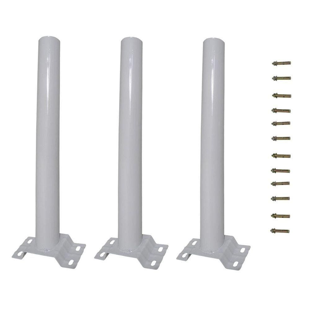 Suporte Barra Luminaria Solar 3 Unid Parede Rua Poste Aço