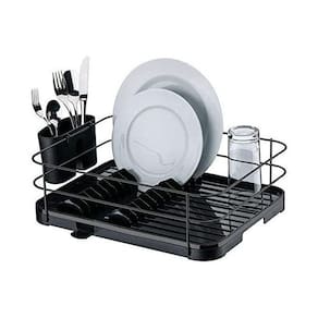 Escorredor Louças Porta Talheres Pratos Preto Onix