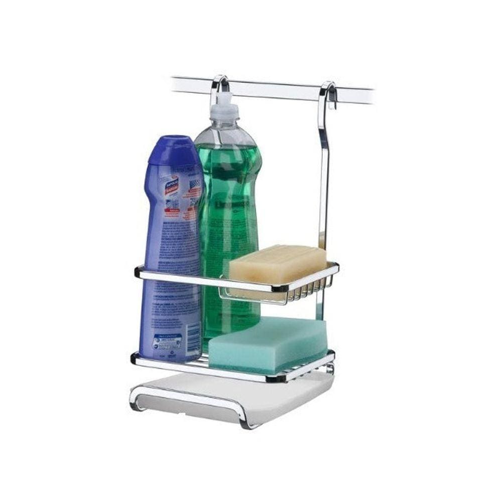 Suporte Porta Detergente Sabão Esponja P/ Pendurar Cromado