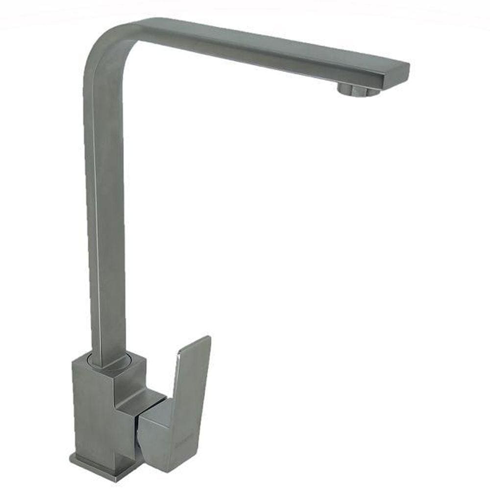 Torneira Monocomando Inox Bica Alta Retangular