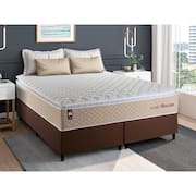 Conjunto Cama Box c/ Molas Ensacadas Alford Bege King 193x203x66