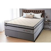 Conjunto Cama Box c/ Molas Ensacadas Preston Cinza Casal 138x188x71