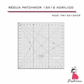 Régua Patchwork Scrapbook Corte Artesanato 15X15 Cm - Fenix