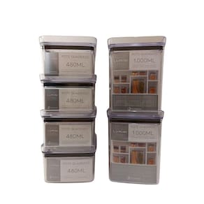 Pote Hermetico Lumini 6 Peças - 480Ml, 1.000Ml