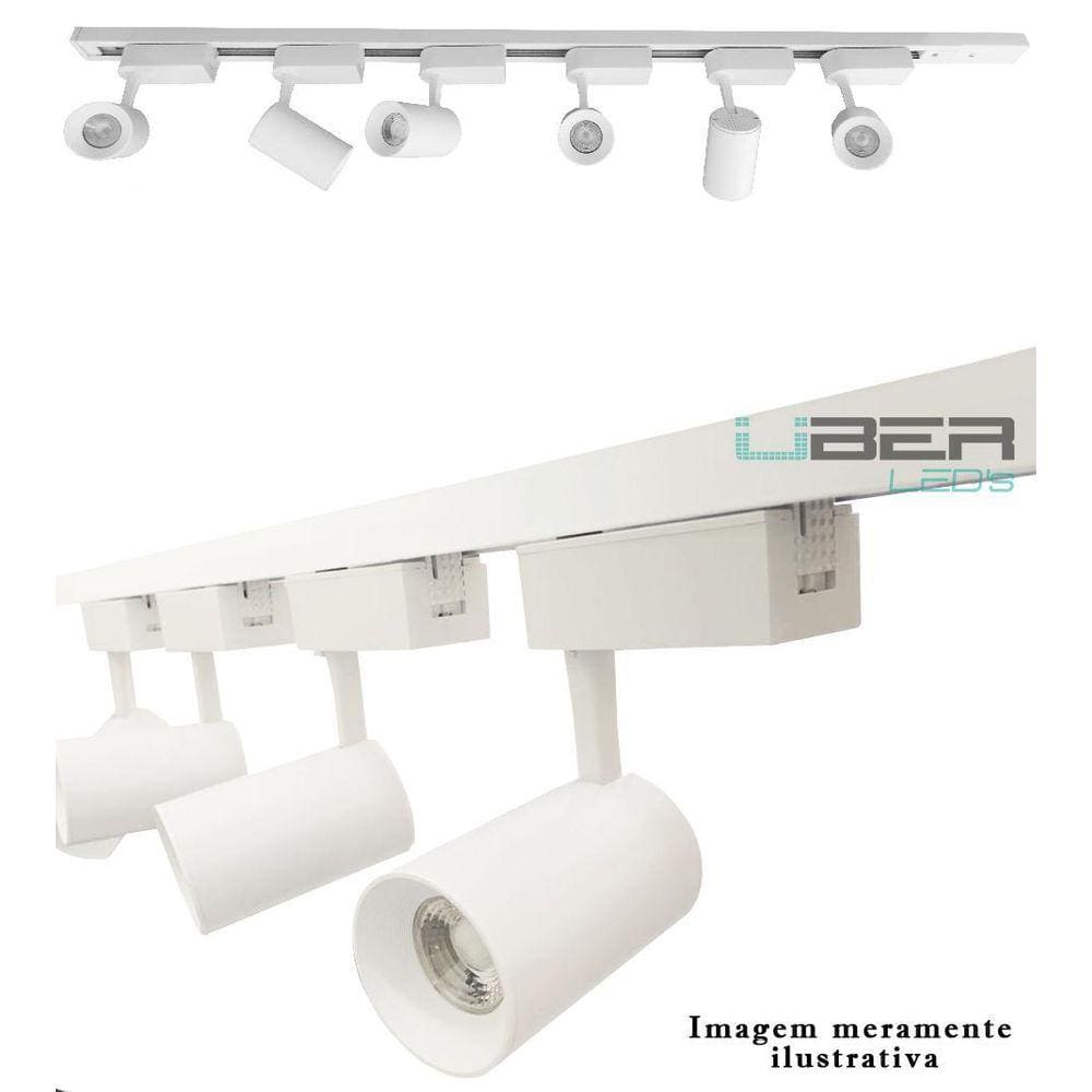 Kit Trilho Eletrificado 1M 4 Spot Branco 7W Luz Amarela