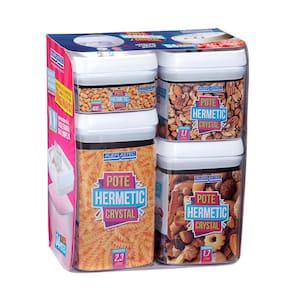 Kit Conjunto 4 Potes Hermeticos com Vedação de Silicone