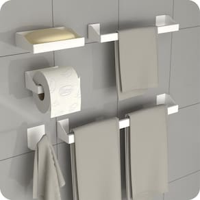 Kit Acessórios Para Banheiro Branco 5 Peças Master Slim DF