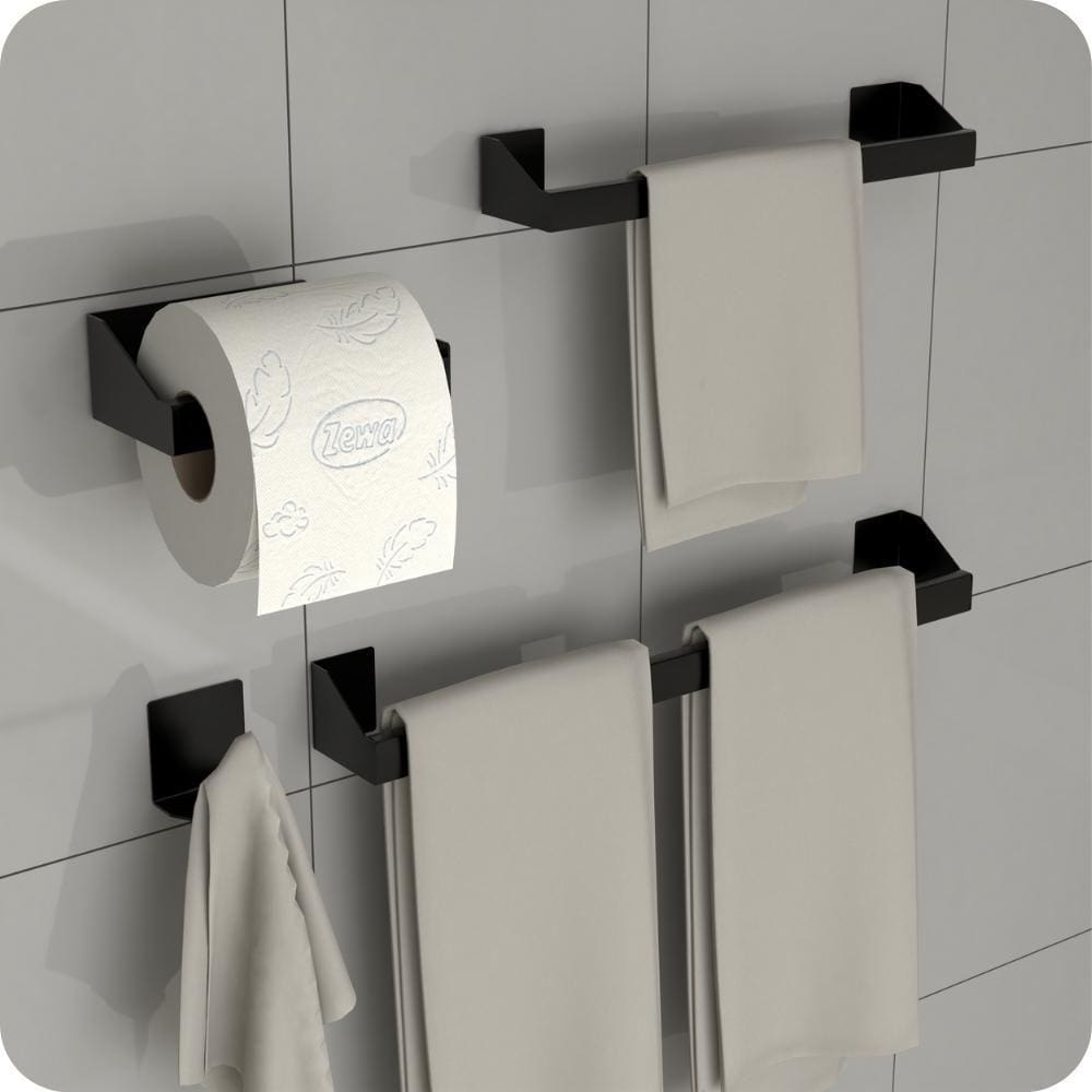 Kit Acessórios Para Banheiro Preto 4 Peças Master Slim DF
