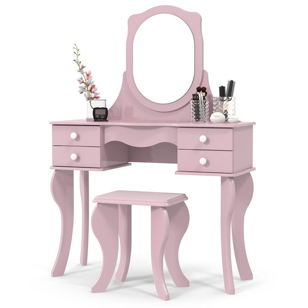penteadeira infantil princesa 96CM com espelho + banqueta patrimar