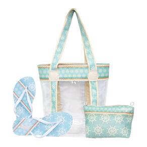 Kit Feminino Praia Iate Bolsa Chinelo Necessaire Magicc Bolsas
