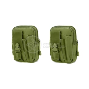 Kit 2 Bolsas Verde Militar Kit Sobrevivência Camping Selva