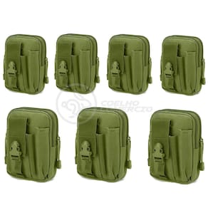 Kit 7 Bolsas Verde Militar Kit Sobrevivência Camping Selva