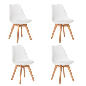 Kit 4 Cadeiras Leda Saarinen Design Branca Sala Cozinha Jantar