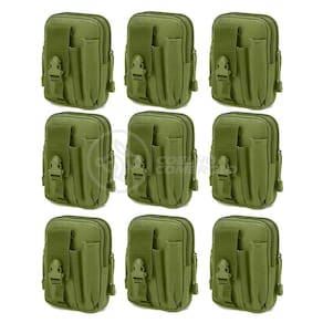 Kit 9 Bolsas Verde Militar Kit Sobrevivência Camping Selva