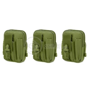 Kit 3 Bolsas Verde Militar Kit Sobrevivência Camping Selva