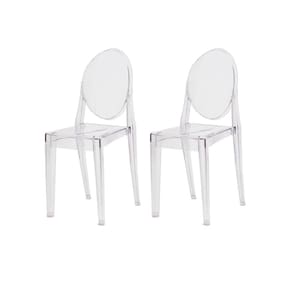 Kit 2 Cadeiras Victoria Ghost Transparente Sala Cozinha Jantar