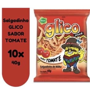 Salgadinho Glico Tomate 40g - 10 Unidades