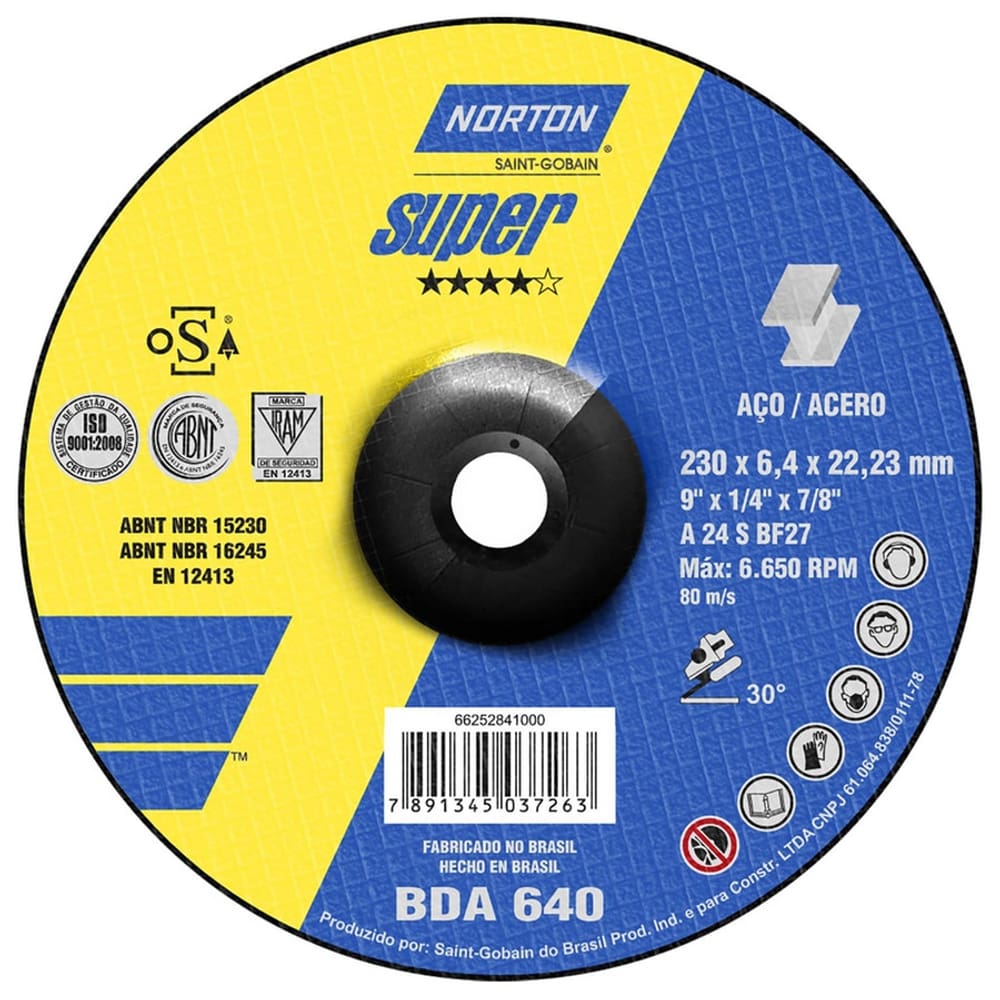 Disco Desbaste Super 230X6.4X22.23 Bda640 Norton 66252841000