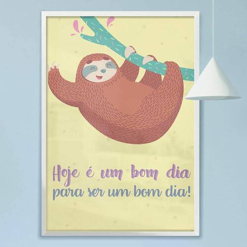 Quadro Decorativo Preguiça Baby Frase Hoje | Casas Bahia Quadro Decorativo Preguiça Baby Frase Hoje | Casas Bahia