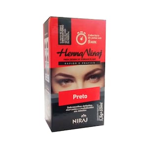 Henna Niraj Para Sobrancelha 5 Minutos Preta
