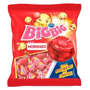 Pirulito Chiclete Morango Big Big C/42 unids - 500g - Arcor