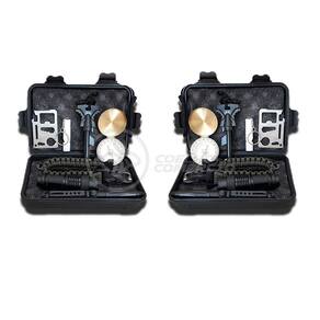 Kit 2 Maletas de Ferramentas de Sobrevivência Kit Emergência Brillante Torcia LED TZ-1 para Acampar