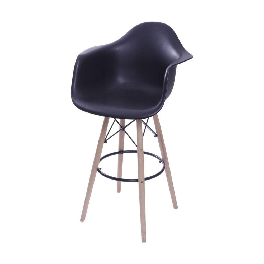 Banqueta Pp Com Braço Dkr OR Design Preto