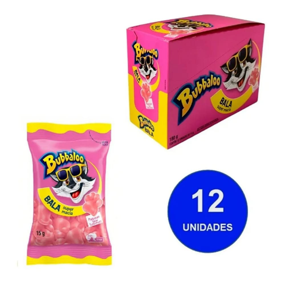 Bala Gelatina Bubbaloo Patinhas Tutti Frutti C/12 de 15g