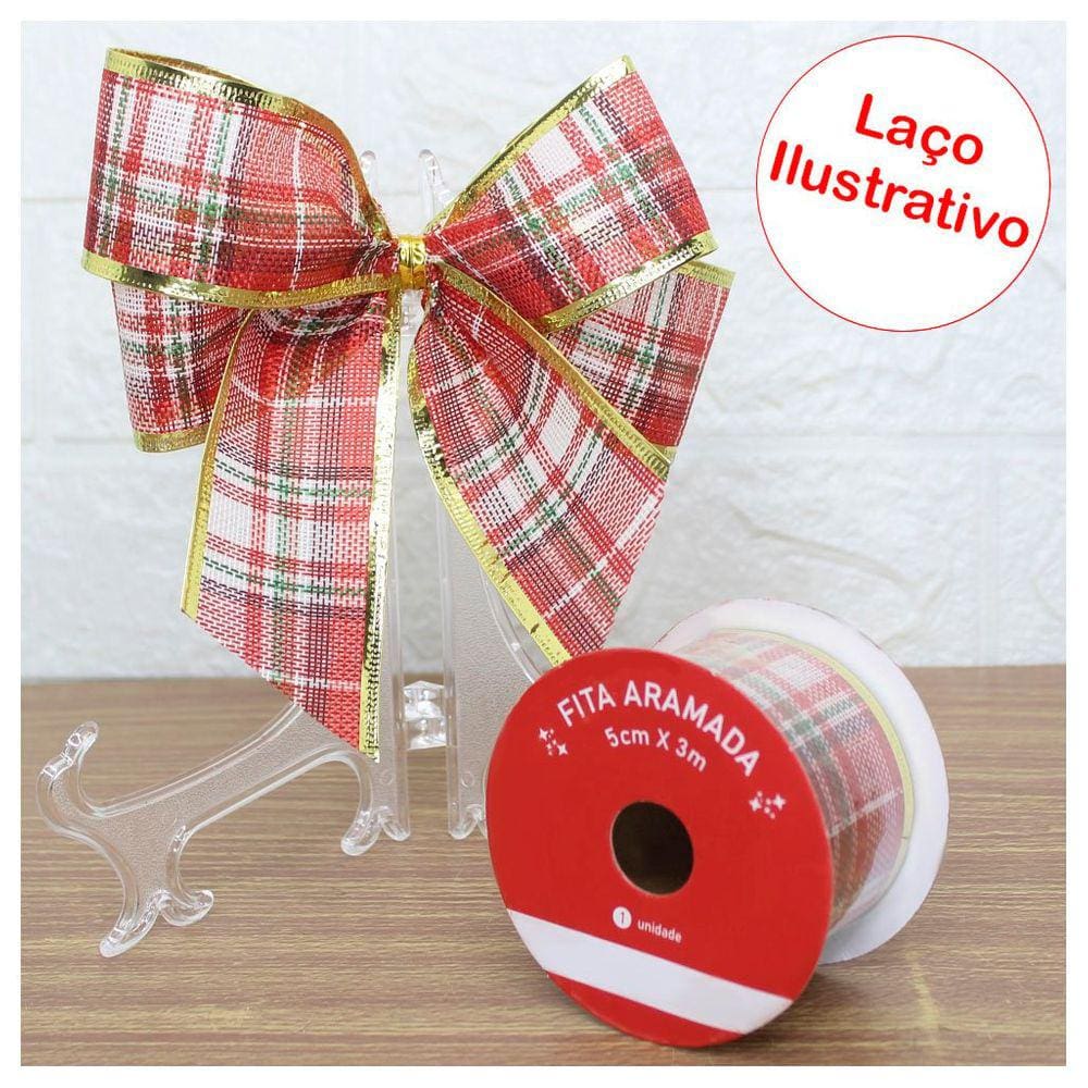 Rolo Fita Aramada Decoração Natalina 5cmx3m