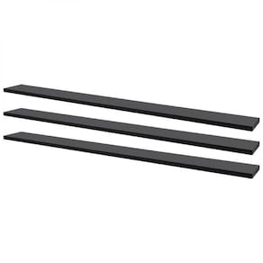 Kit 3 Prateleiras 100 X 15cm Preta Suporte Invisível