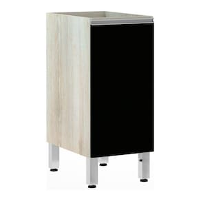 Balcão Sem Tampo 35cm 1 Prateleira Lis Legno Crem e Preto Tx