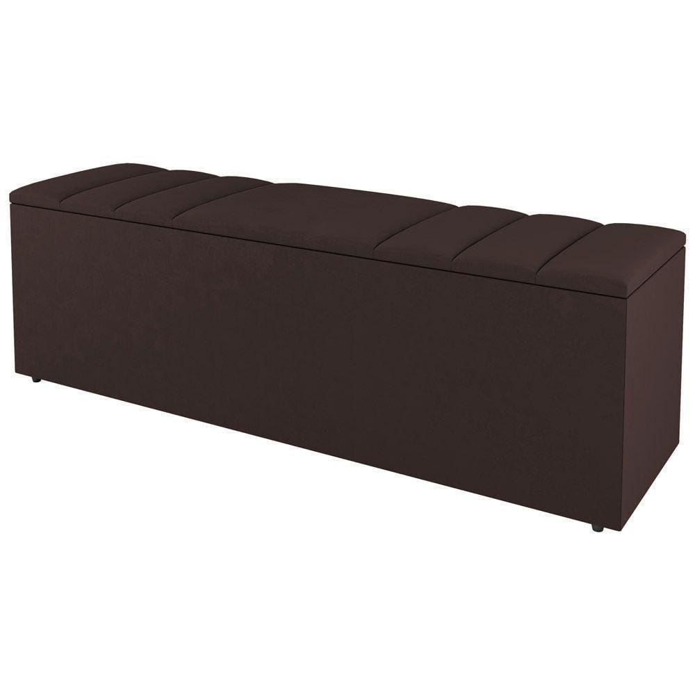 Calçadeira Baú King Size Grace 190Cm Sintético Marrom