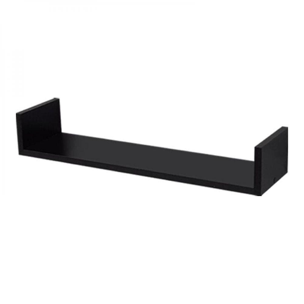 Prateleira U 100 X 15cm Preta Suporte Invisível