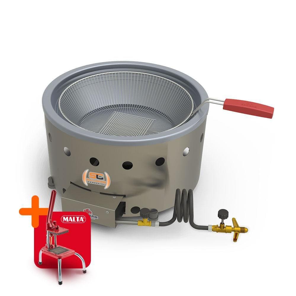 Tacho Fritador a Gás Alta Pressão 7L Óleo PR-70G Progás e Cortador de Legumes